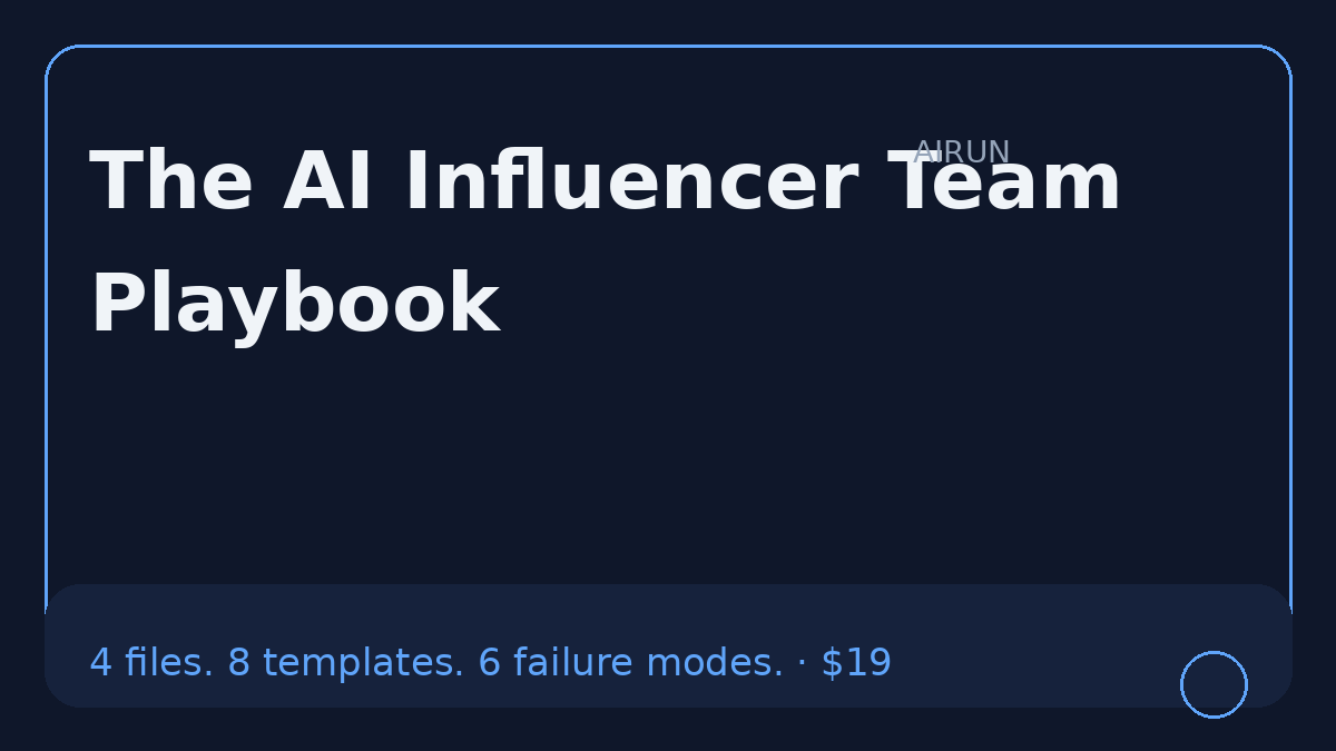 The AI Influencer Team Playbook cover
